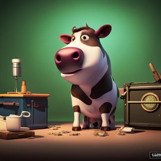 Milking the Cash Cow: Pixar-Inspired 3D Art
