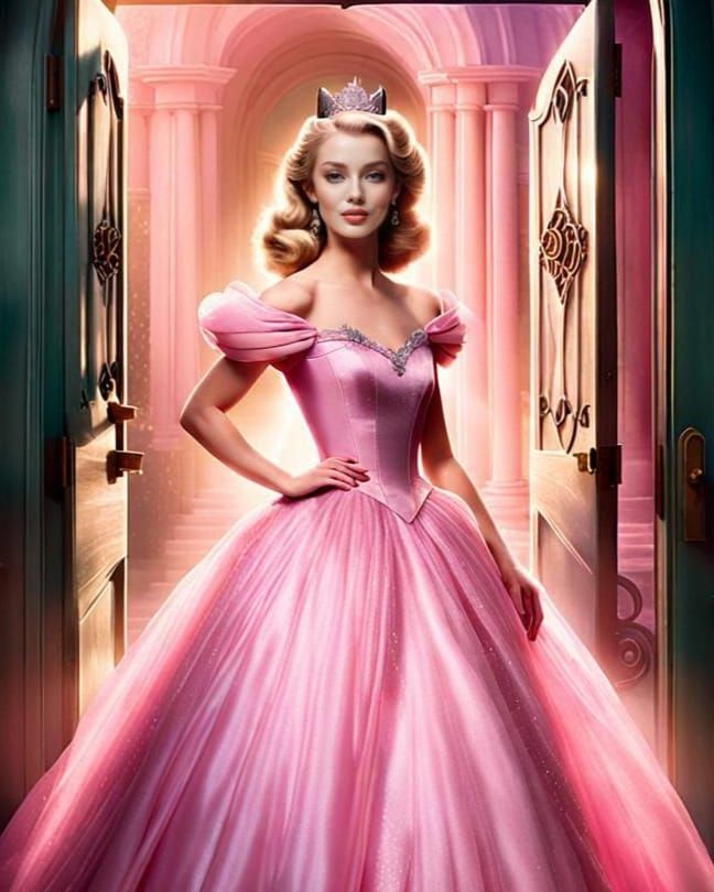 Wicked Movie Poster: Blonde in Pink Gown