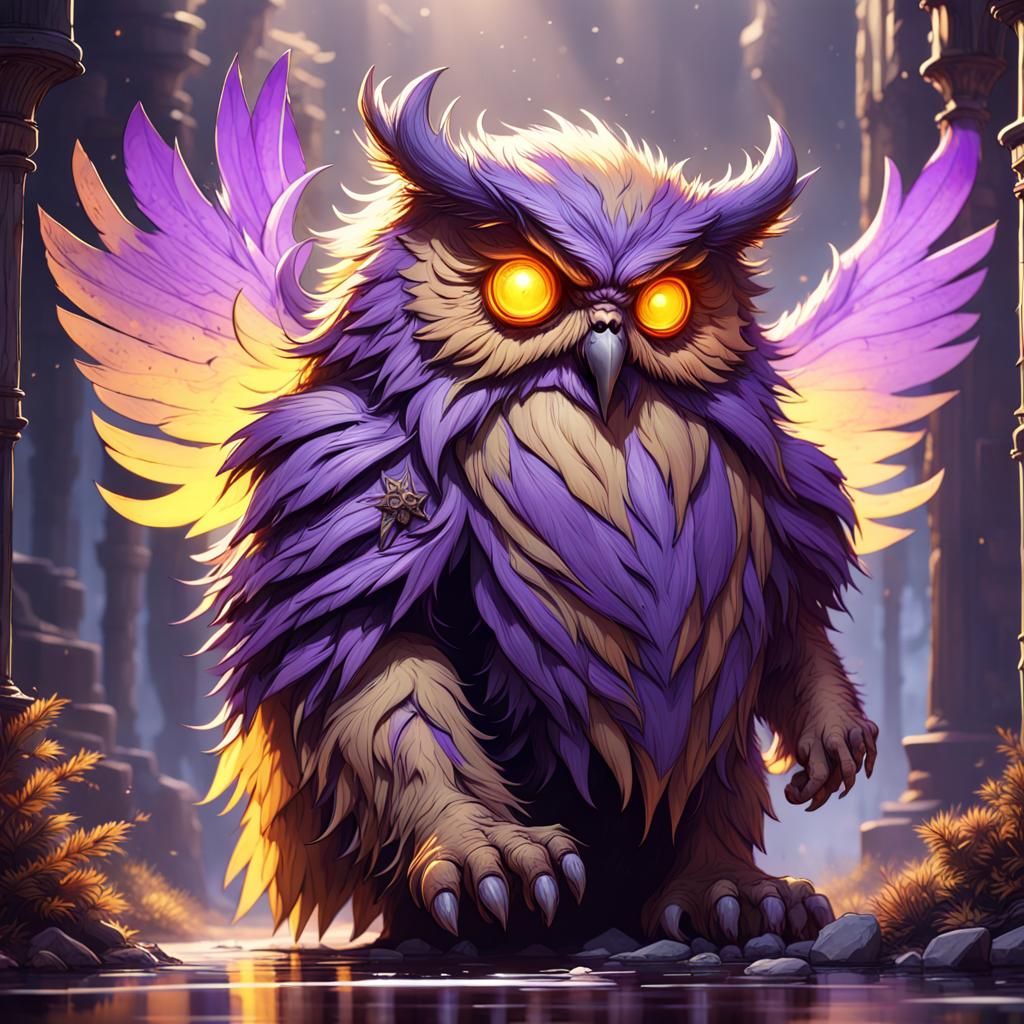 Owlbear in Dark Fantasy Style, 8K Resolution