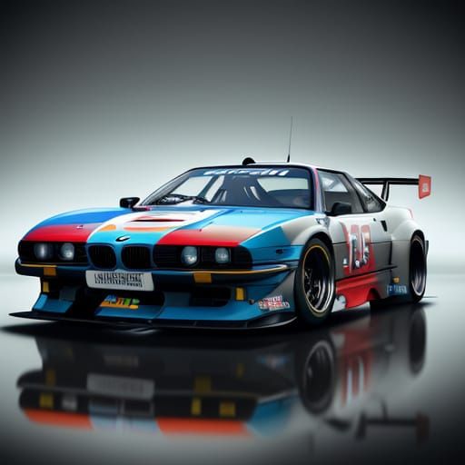 BMW M1 Racing: Hyperrealistic Splash Art Concept