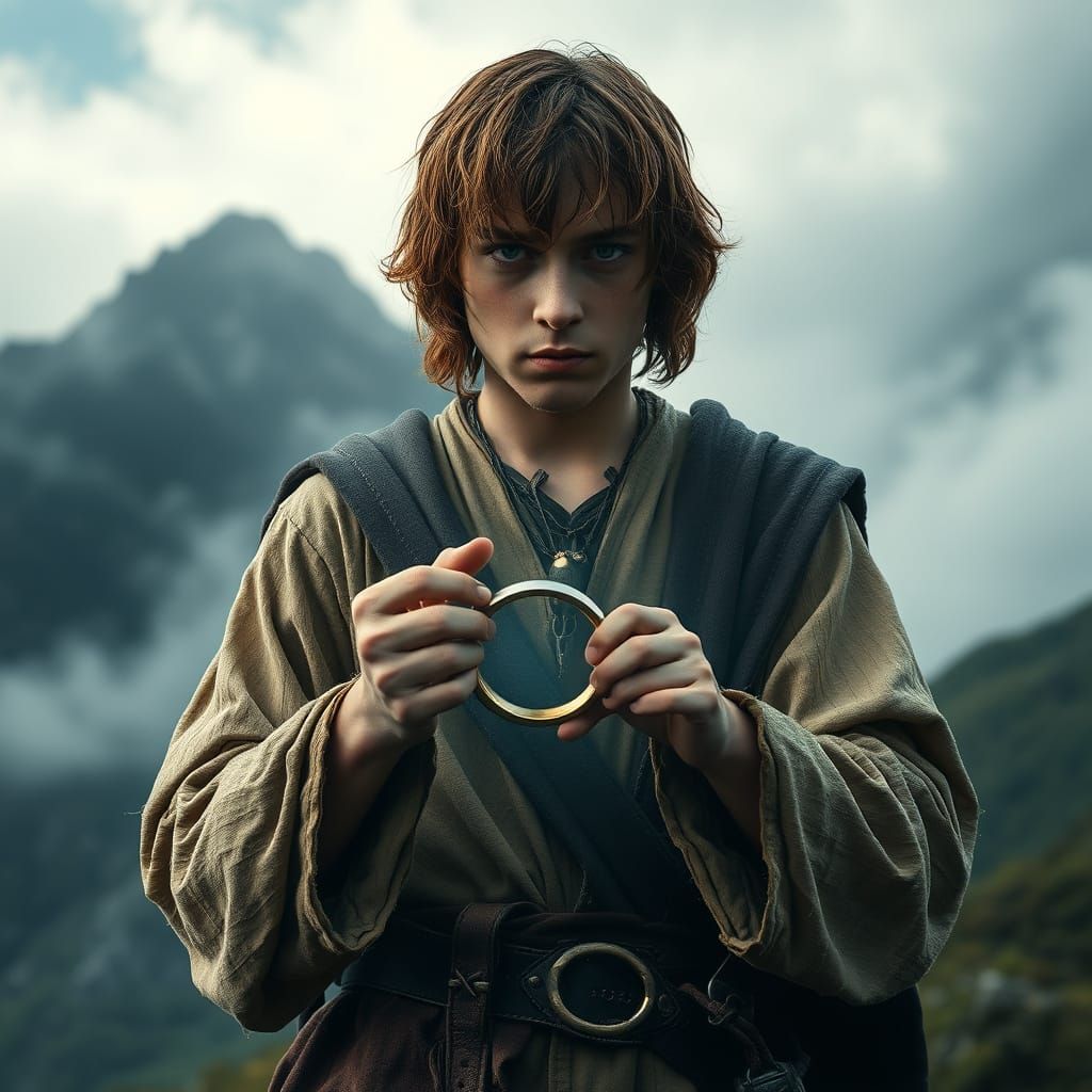 Dramatic Ring Bearer in Cinematic Landscape