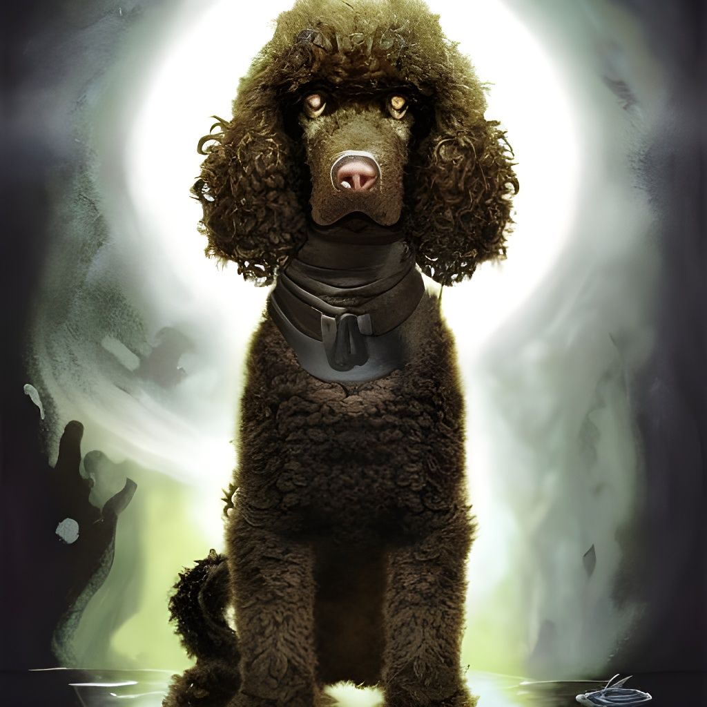 Fluffy Irish Water Spaniel Concept Art