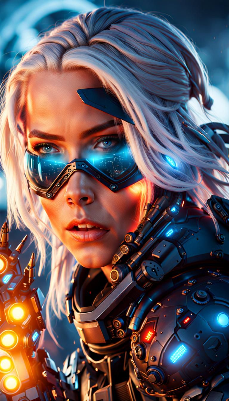 Futuristic Soldier Leads Squad to Victory