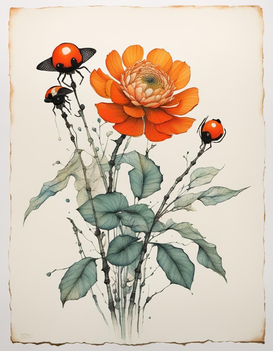 Dreamlike Illustration in Watercolor and Ink Style