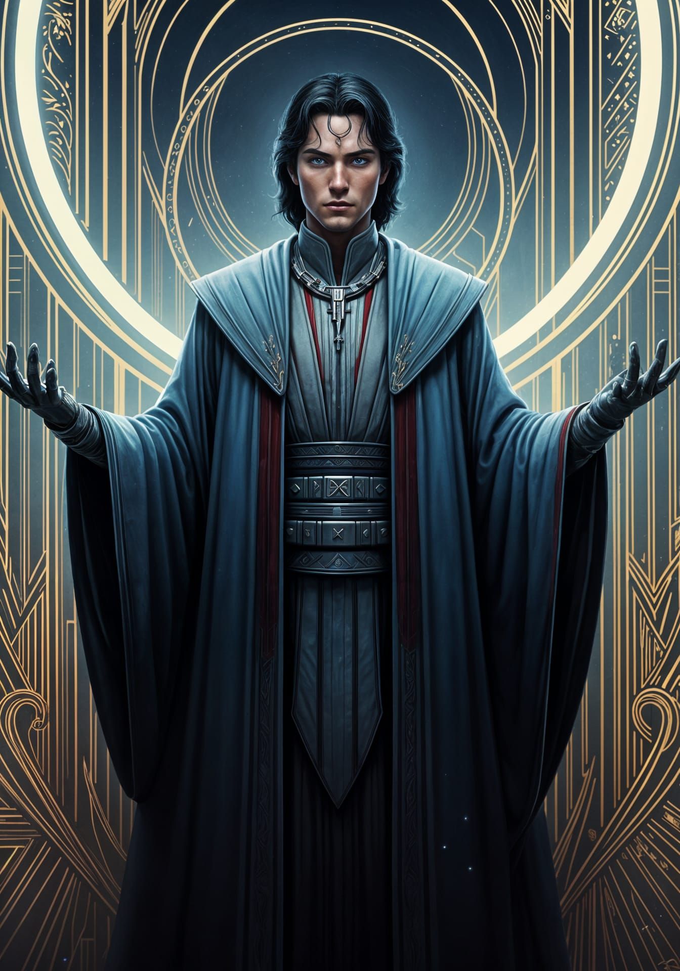 Art Deco Sith Lord Shoots Force Lightning