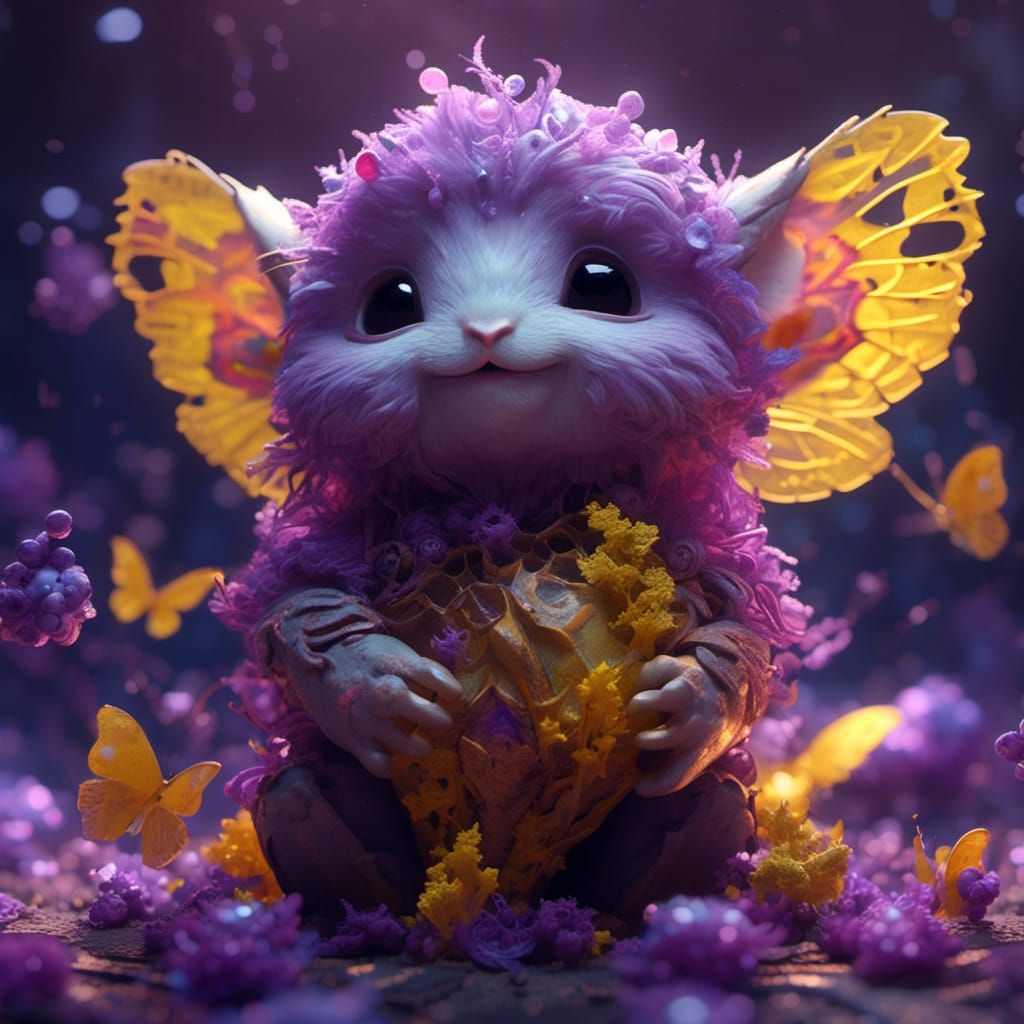 Hyperreal Baby Animals in Dark Fantasy Style