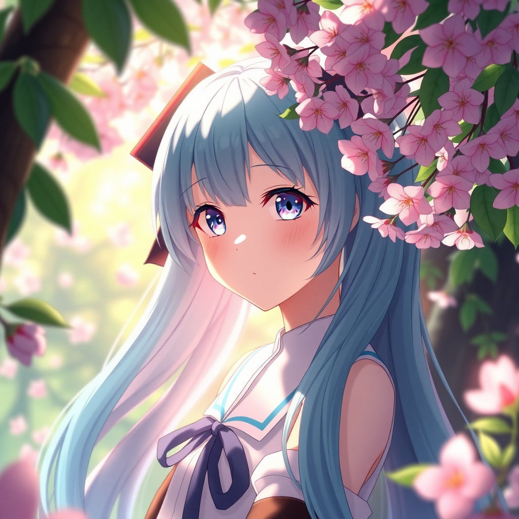 Hatsune Miku in Anime Style Natural Environment