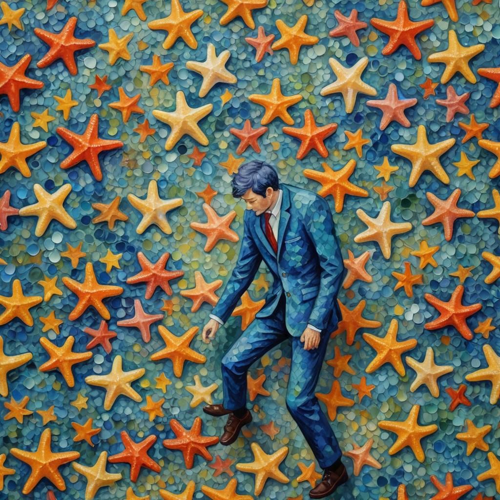 Starfish Cosplay: An Expressionist Oil Painting