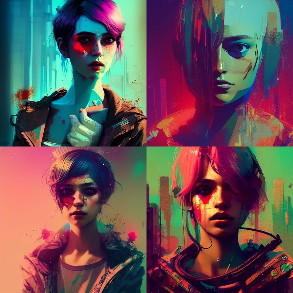 Cyberpunk Party Princess Portrait in HDR