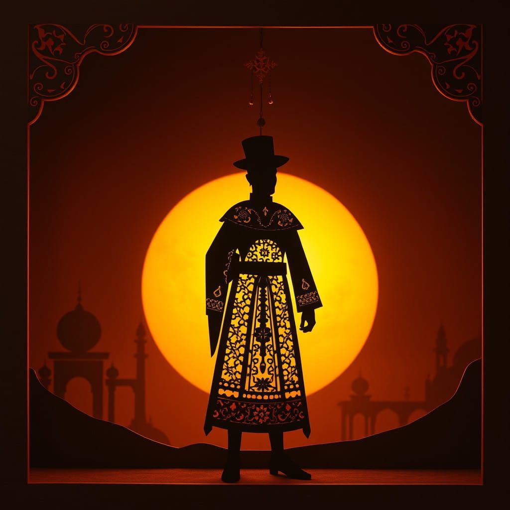 Turkish Shadow Puppet in Golden Light