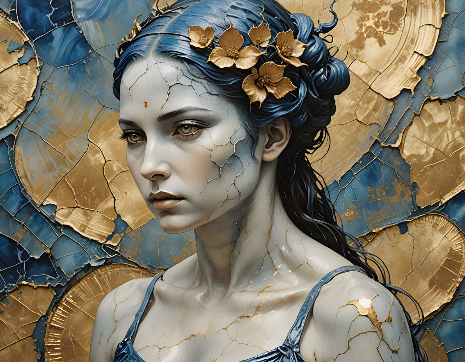 New Life on Venus Oil Painting with Cyber Sfumato