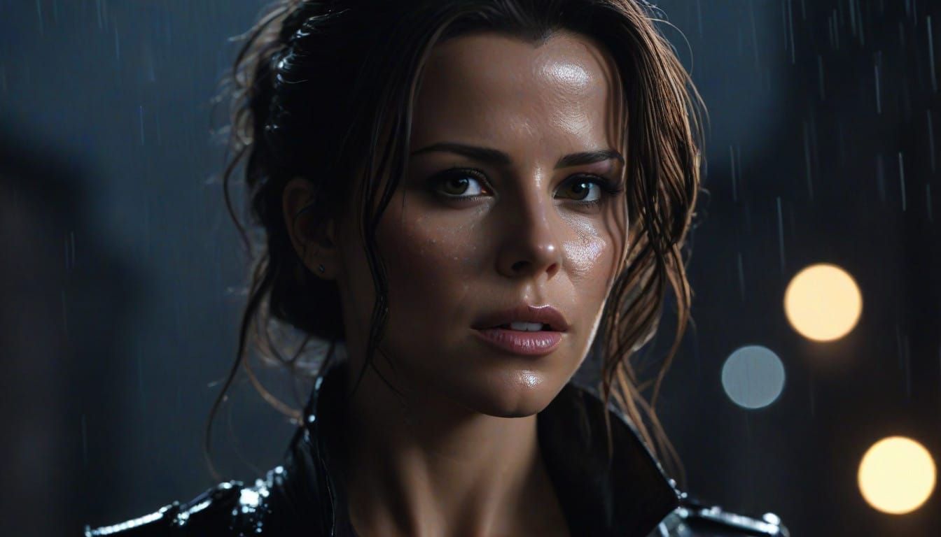 Kate Beckinsale as Selene in Moody Cinematic Portrait