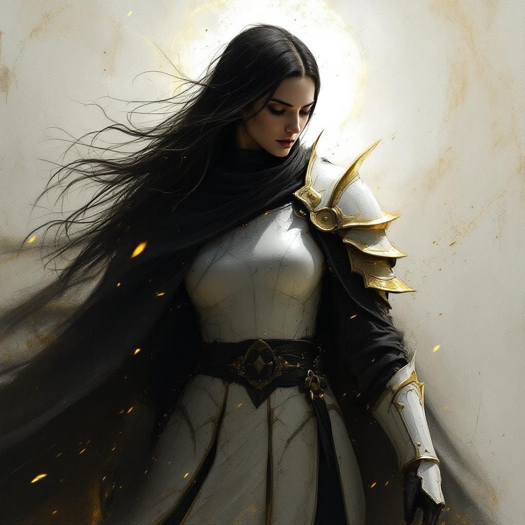 Noble Cleric in Charcoal Drawing Style