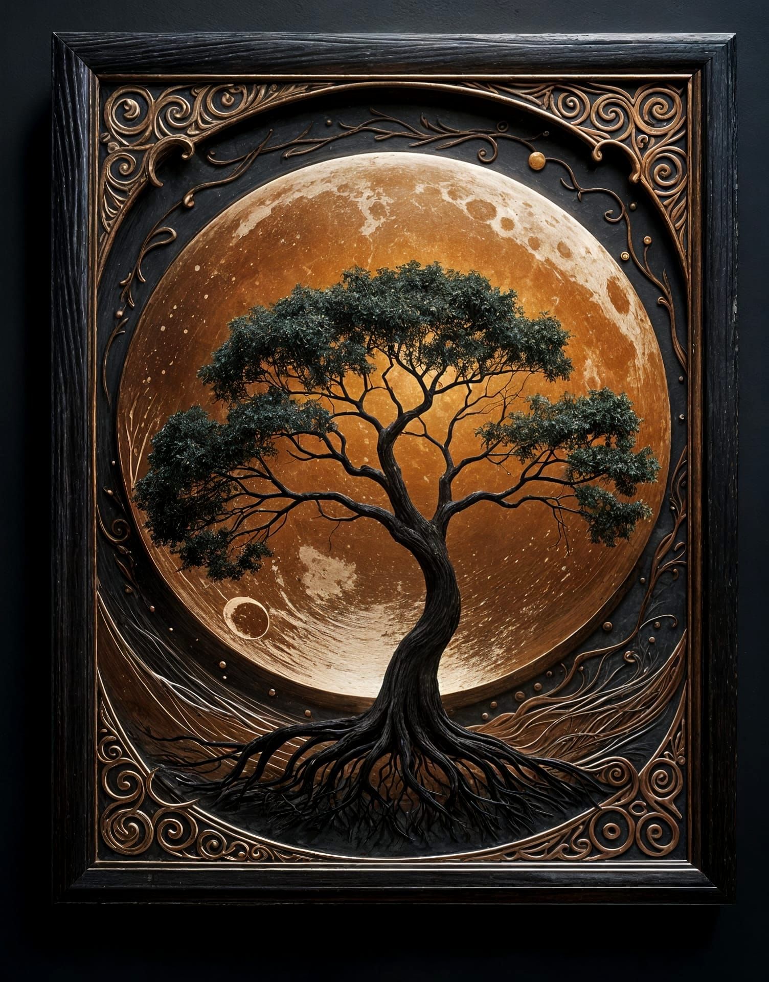 Surreal Tree Silhouette in Modern, Refined Composition