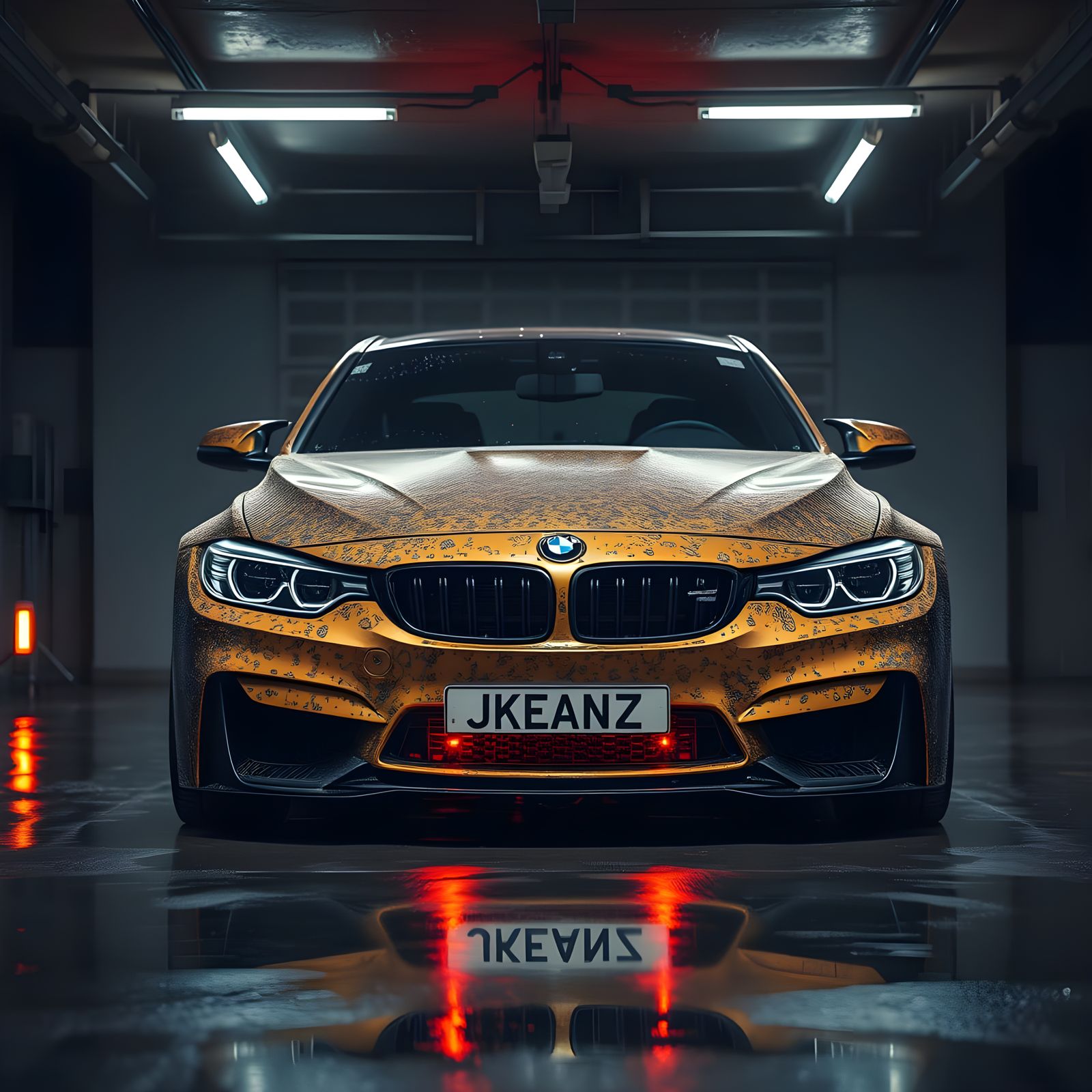 Granite BMW M3 in Garage with LED Lighting