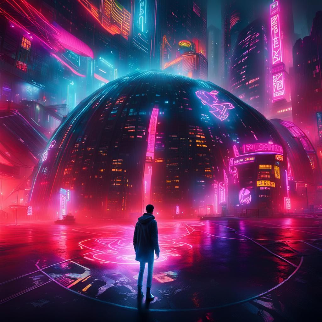 Cyberpunk Neon Cityscape at Night in 8K