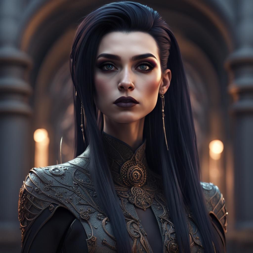 Goth Non-Binary Portrait in Detailed Matte Painting