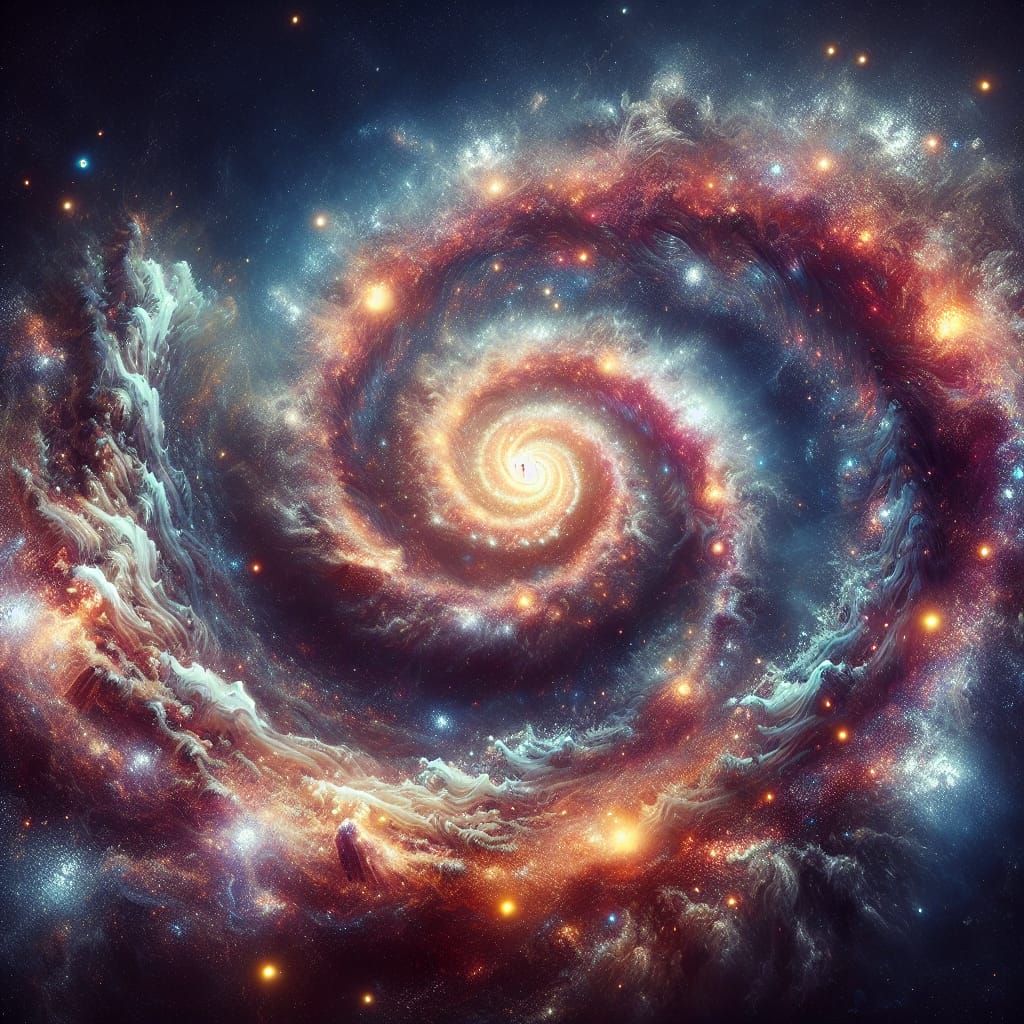 Vibrant Spiral Galaxy Visualization as Matte Painting