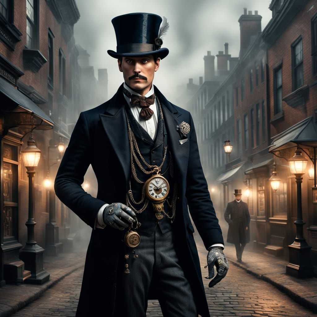 Victorian Gentleman with Clockwork Hat
