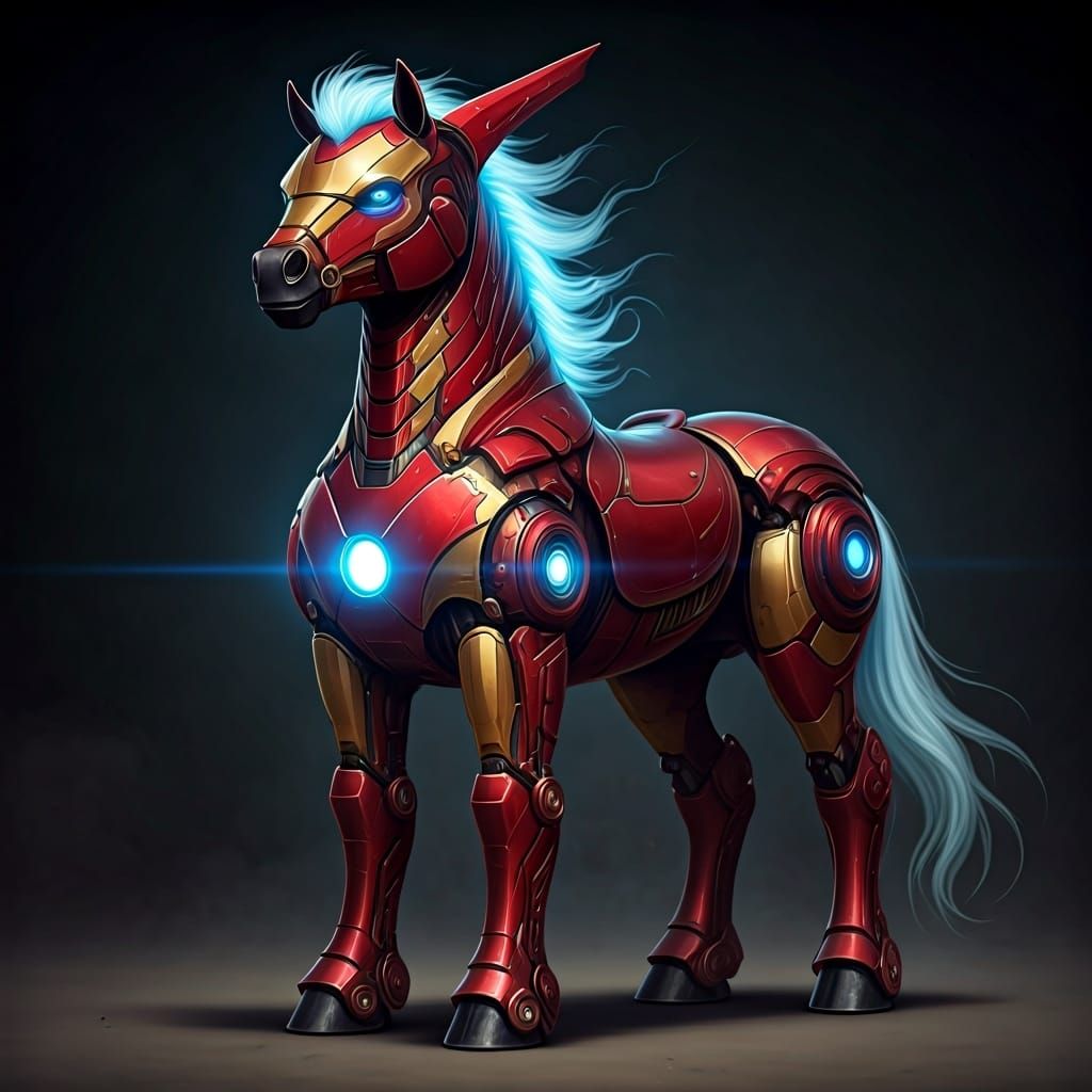 Armored Stallion: Iron Man Horse Concept
