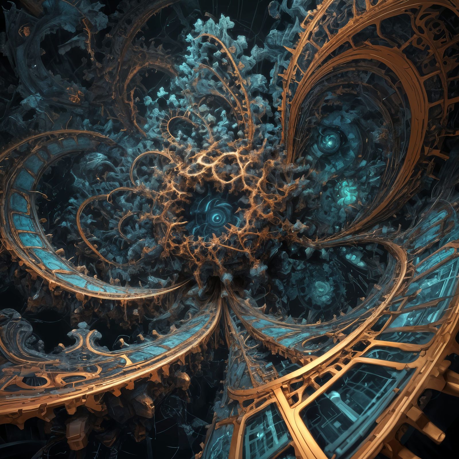 Complex Mathematical Fractal in Detailed Matte Painting