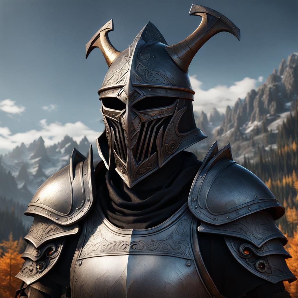 Hyperrealistic Knight Warrior in Skyrim Armor