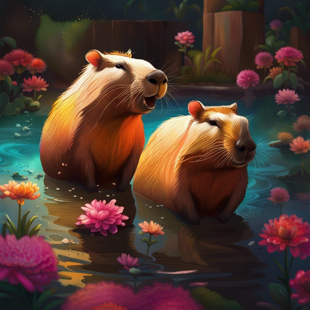 Hyperrealistic Capybara Wedding Concept Art