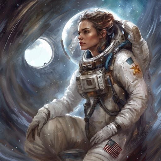 Futuristic Female Astronaut in Royo Style