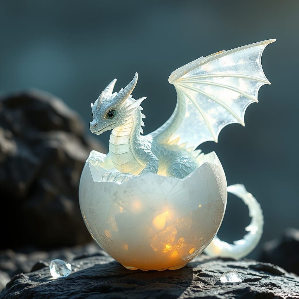 Crystal Dragon Egg Hatching with Bursting Light