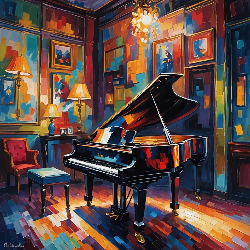 Jazz Lounge Piano in Neo-Impressionist Style