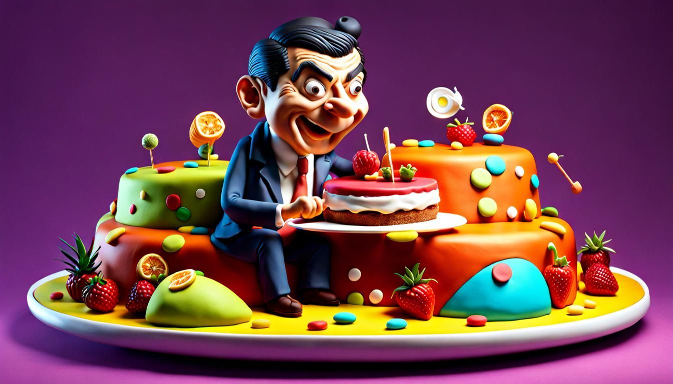 Ultra Detailed Mr. Bean Cake Sculpture