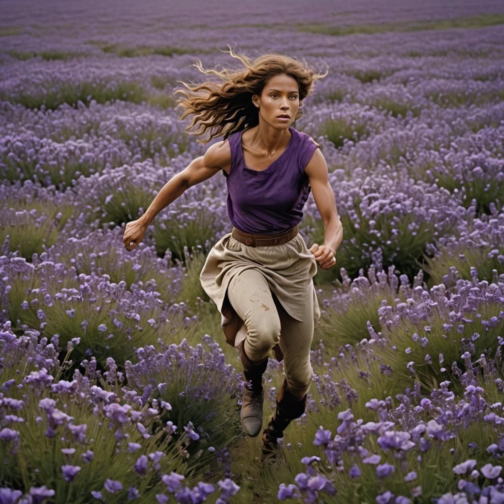 Female Centaur Portrait in Field of Flowers