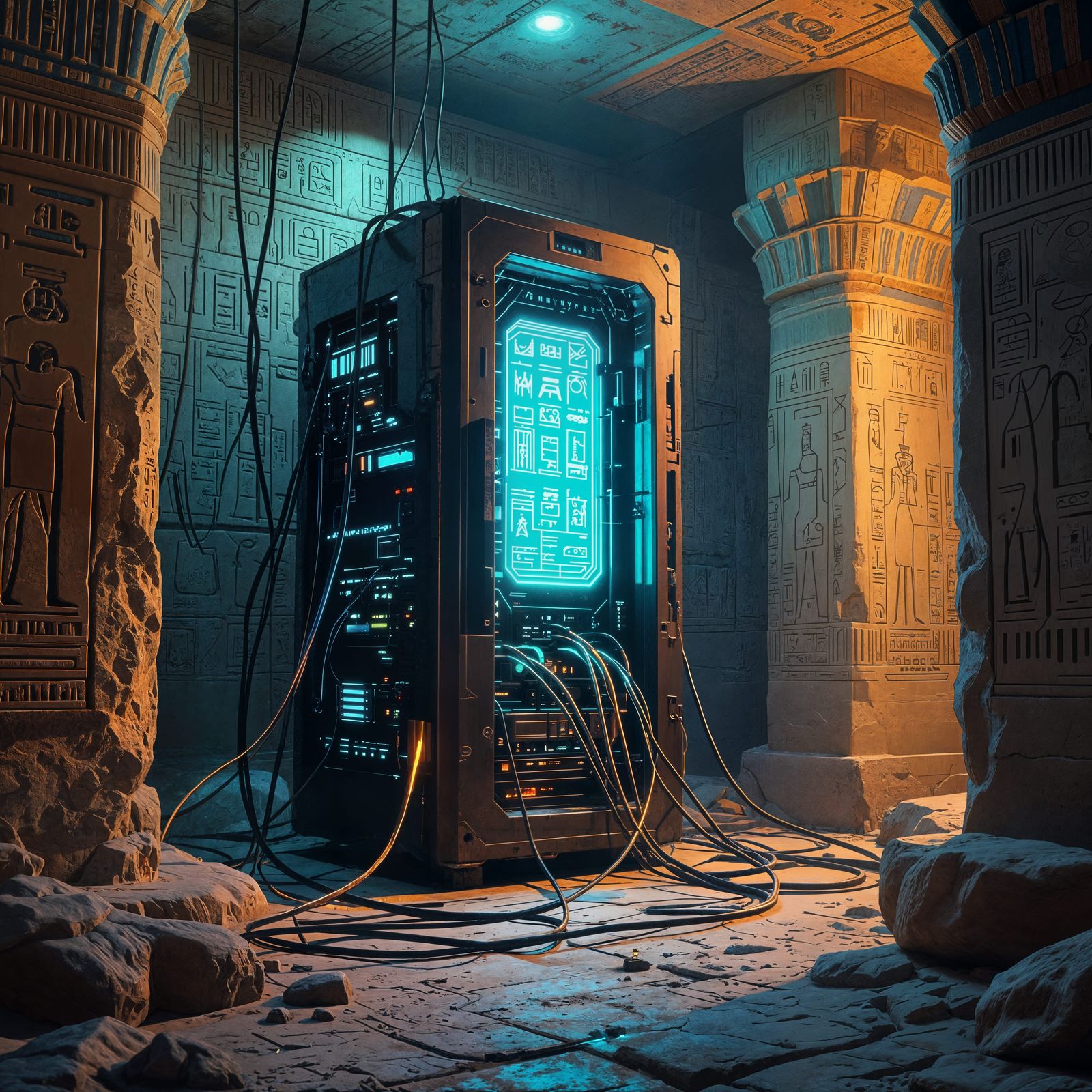 Quantum PC in Ancient Egyptian Tomb Display