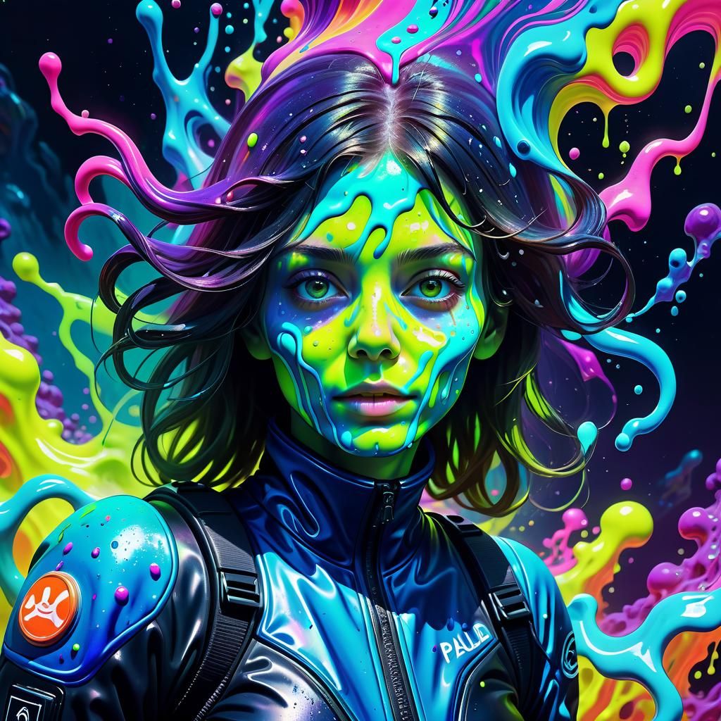 Psychedelic Surreal Portrait of a Woman in Slime