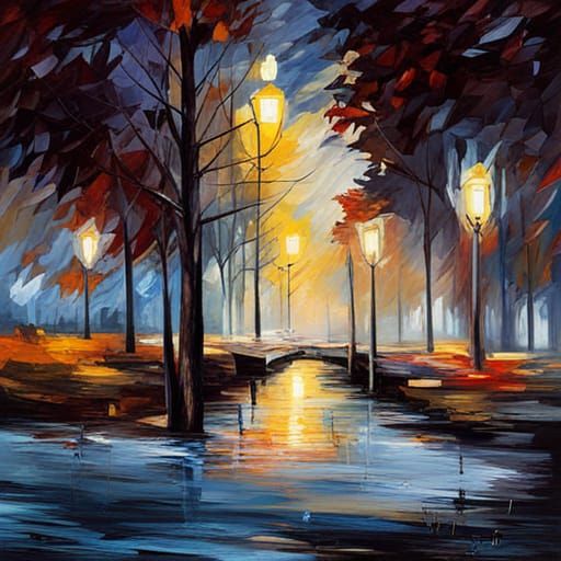 Moonlit Night in Impressionist Style