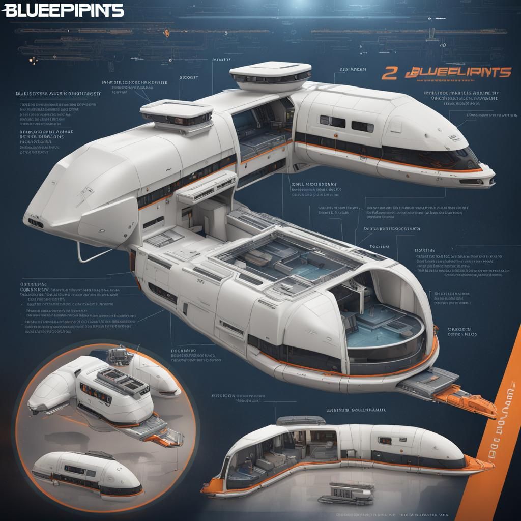 Shuttlecraft Blueprint with Nacelles: Concept Art