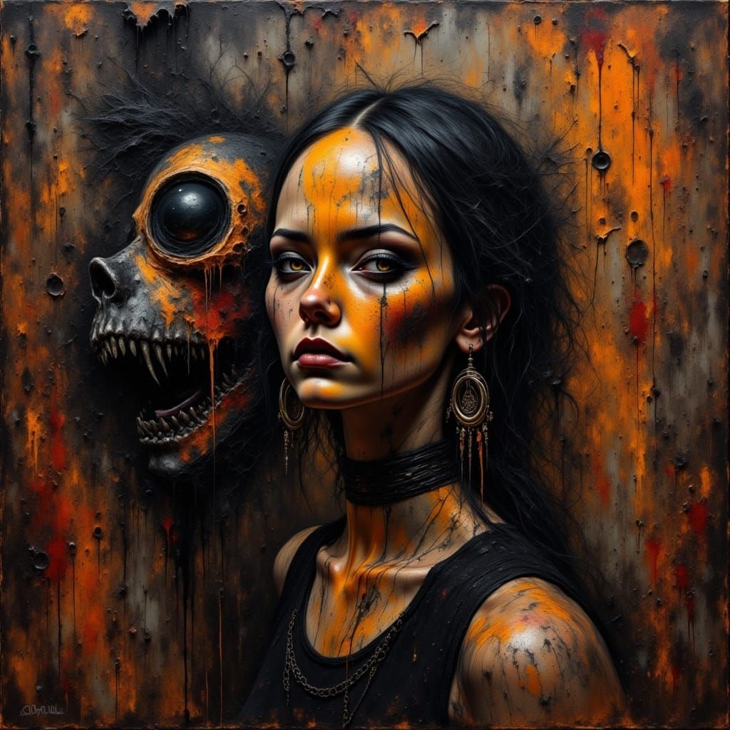 Gothic Metalhead in Dark Surrealism