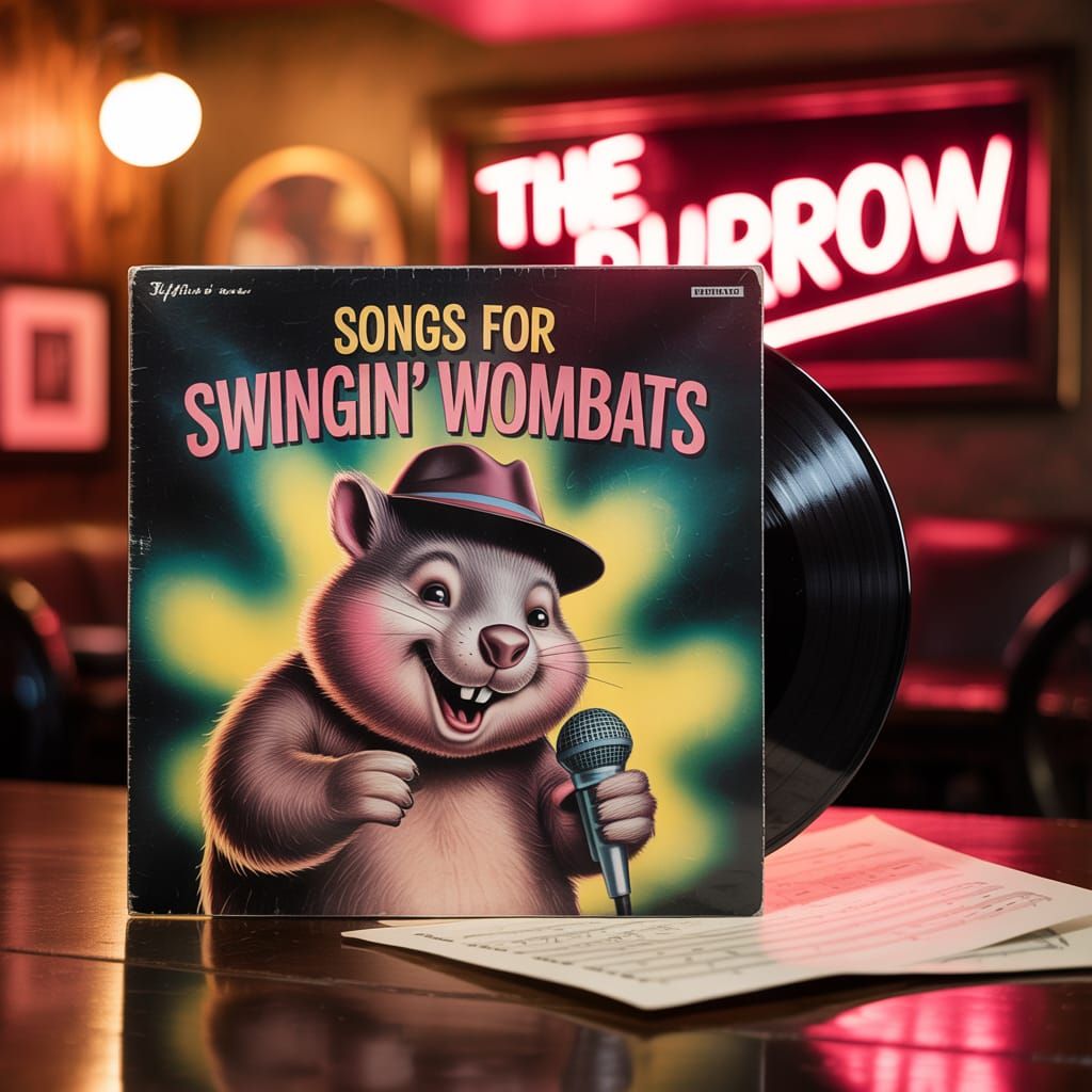 Vintage Vinyl Album Cover: Songs For Swingin' Wombats