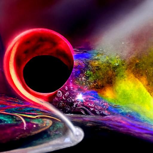 Cosmic Black Hole Waterfall Illustration