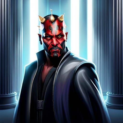Darth Maul Concept Art in Cyberpunk Style