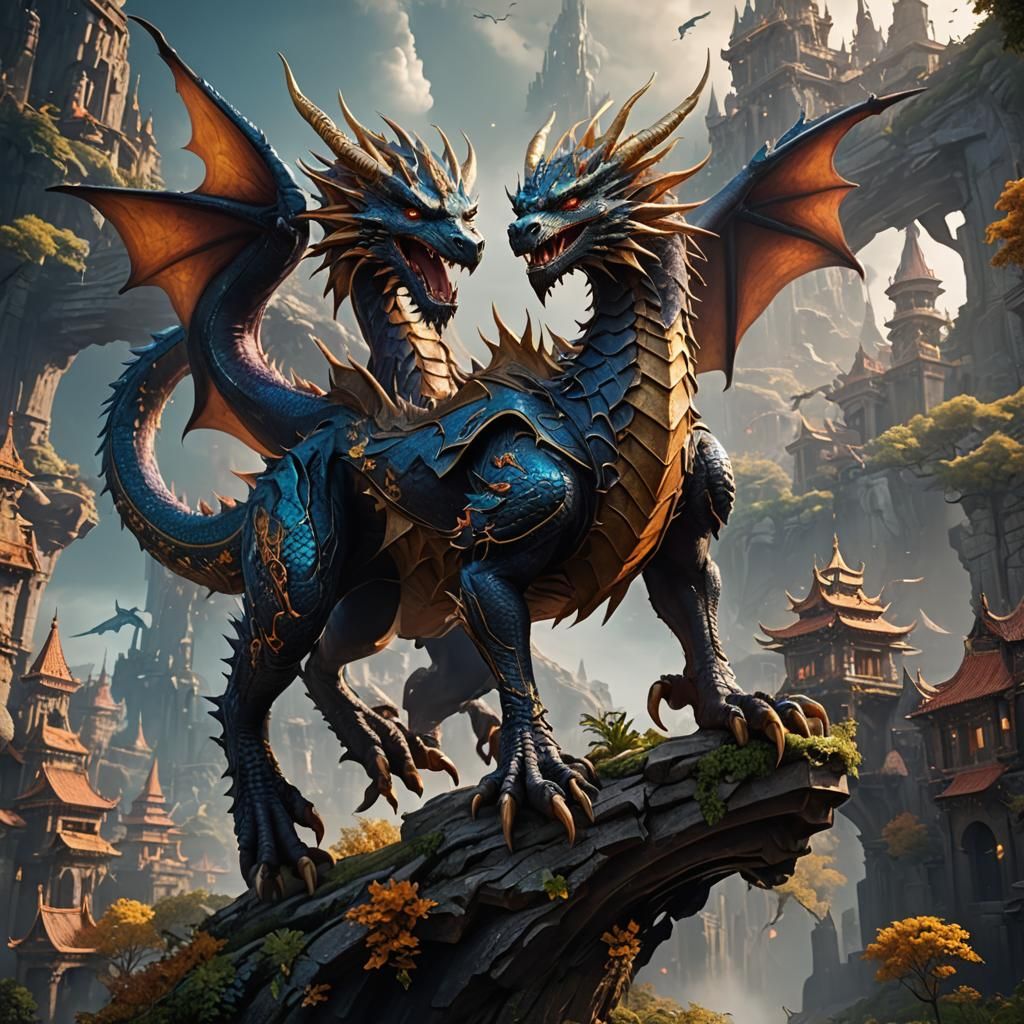 Fantastical Star Dragon in Detailed Matte Painting