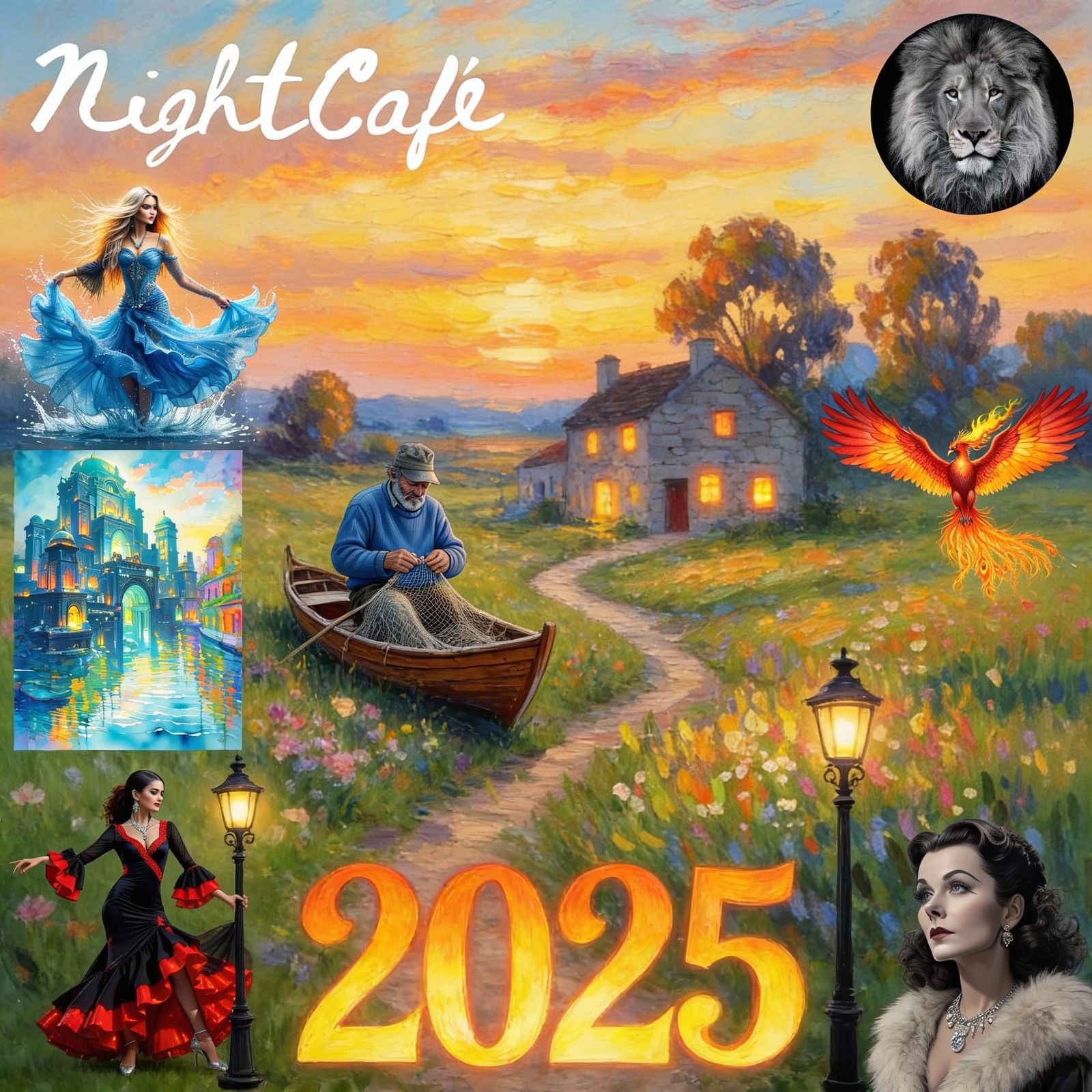 AI Art Collage: 2025 Creations Combined