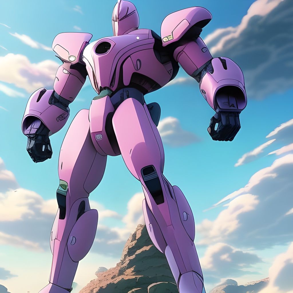 Pink Robot Tank by Shoji Kawamori, Anime Style