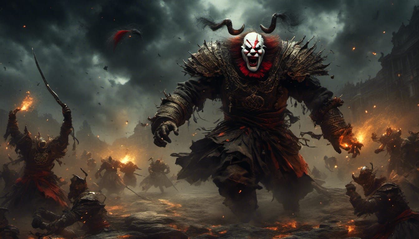 Surreal Clown Dream Dark Fantasy Concept Art