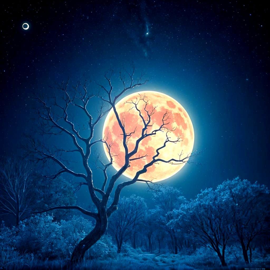 Moonlit Woods in Cosmic Holographic Style
