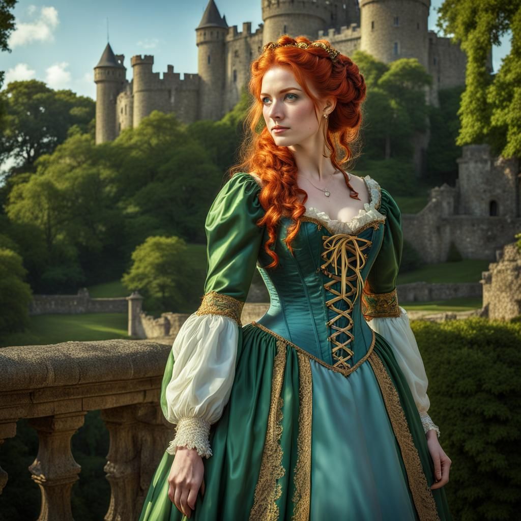 Regency Redhead Portrait in Hyperrealistic Style