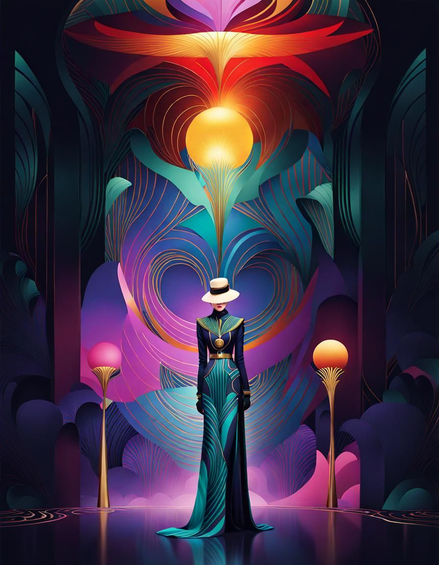 Art Deco Winter Fashion in Mokume Gane Style