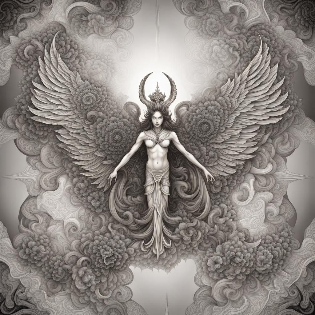 Lucifer in Mystic Ritual: Six-Winged Angel