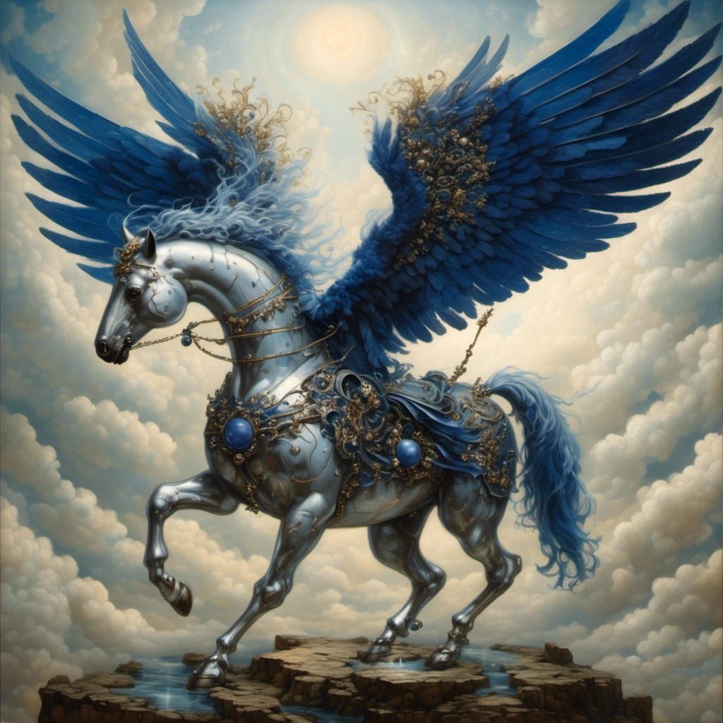 Majestic Sapphire Pegasus in Flight