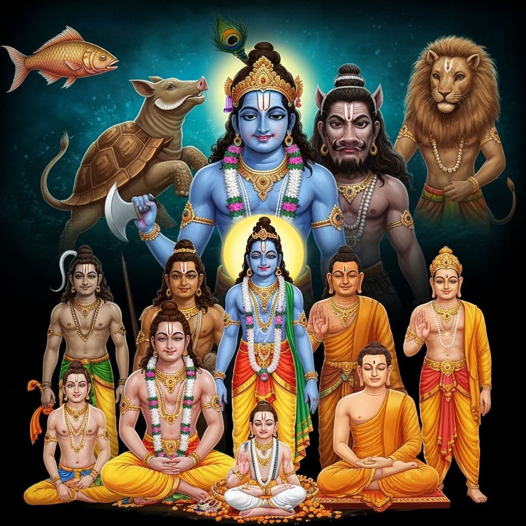 The Ten Avatars of Vishnu Together